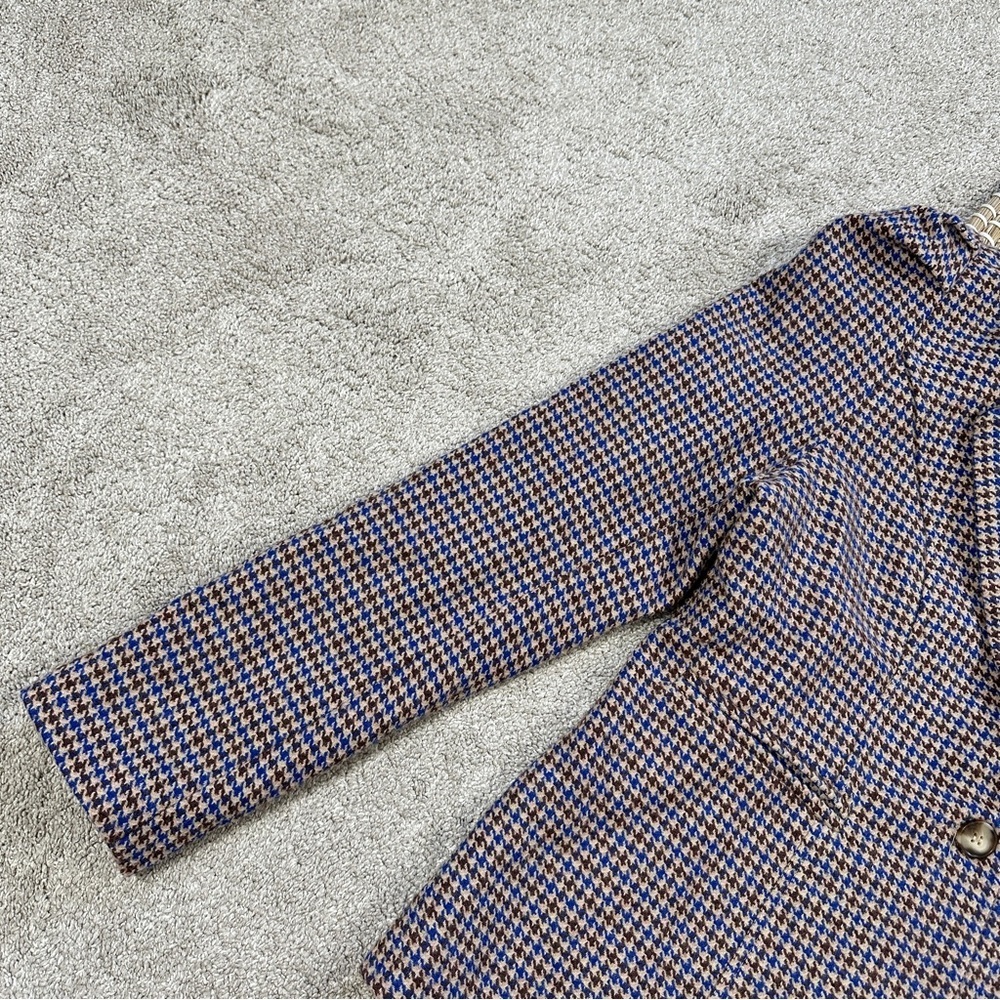 &merci Women’s Sloan Houndstooth Blazer Puff Sleeve Classic in Brown Size L - Picture 8 of 16